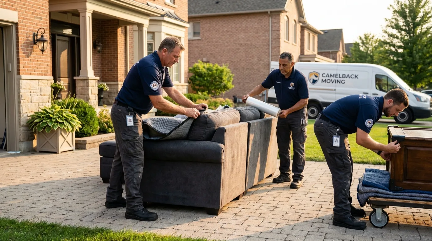 Large estate moving crew wrapping furniture in Mineral Springs, AR